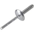 Titan Fasteners Pop Blind Rivet - 3/16 x 6-6 - Large Flange Head - Up to 3/8in Grip - Aluminum/Aluminum - Pkg of 250 NBBGAML66A